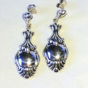 STERLING SILVER DROP EARRINGS - MARKED 925 - PIERCED